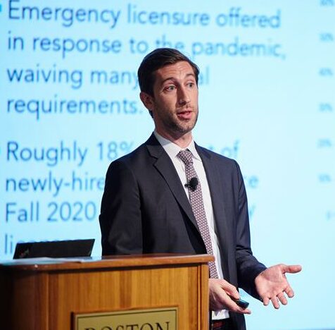 Andrew Bacher-Hicks presents on research at BU Wheelock Forum