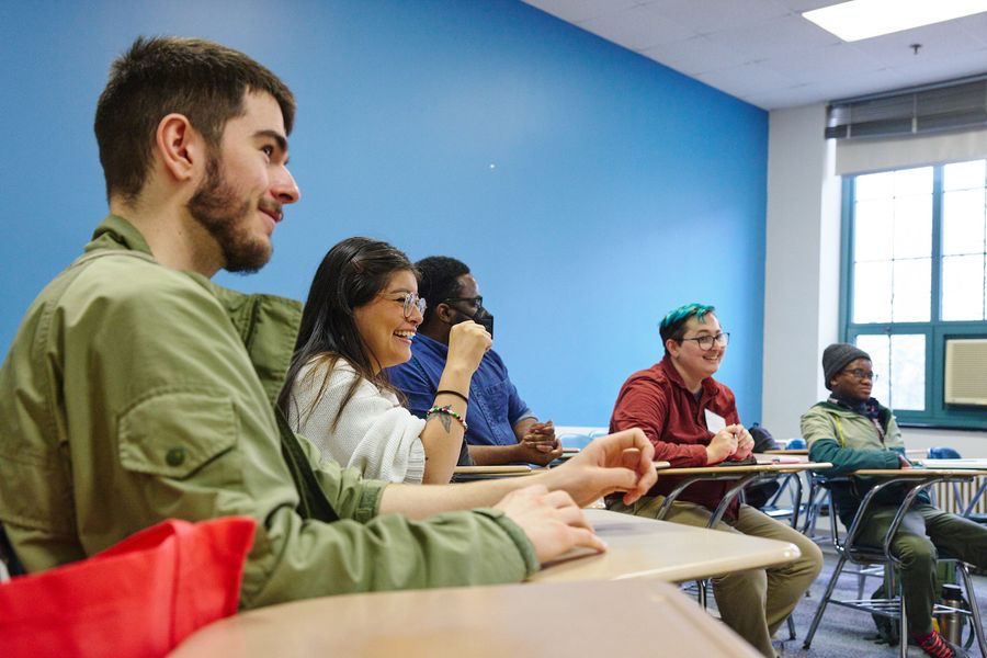 Deaf studies students in lecture